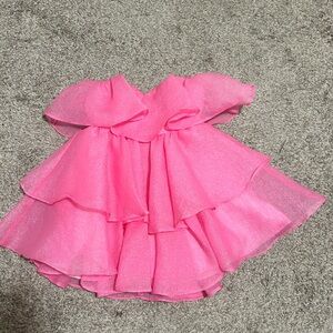 Strapless Pink Ruffle Dress